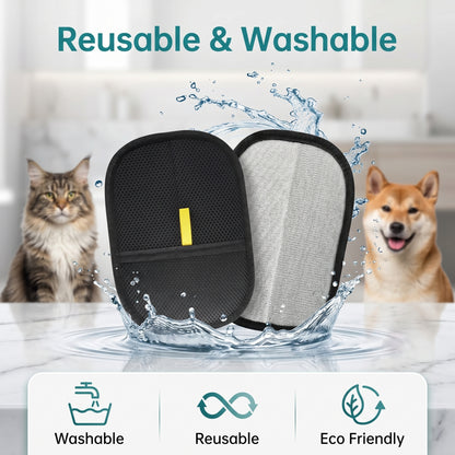 Pet Hair Removal Gloves (Reusable Grooming Mitt)